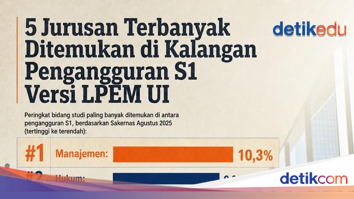 Lima Jurusan yang Paling Banyak Ditemukan di Kalangan Pengangguran Sarjana S1 Menurut LPEM UI